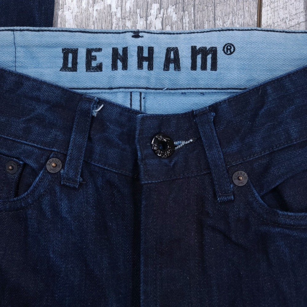 Denham Razor Jeans Men 28x33 Dark Blue Selvedge Slim Fit Indigo Denim - Picture 7 of 11